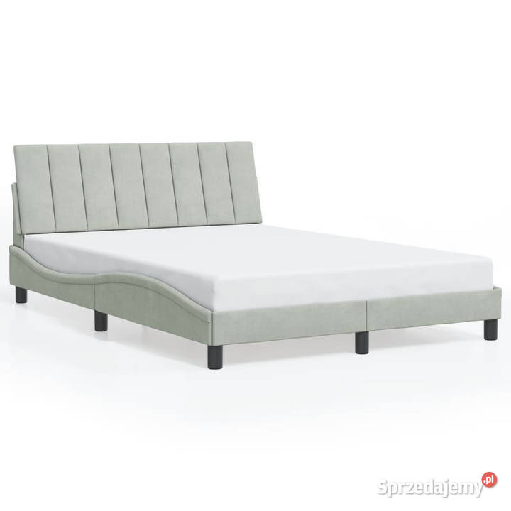 Rama łóżka z LED jasnoszara aksamitna 120x200 Warszawa