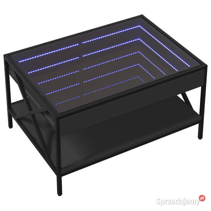 Stolik kawowy z LED Infinity czarny 70x50x38 mazowieckie Warszawa sprzedam