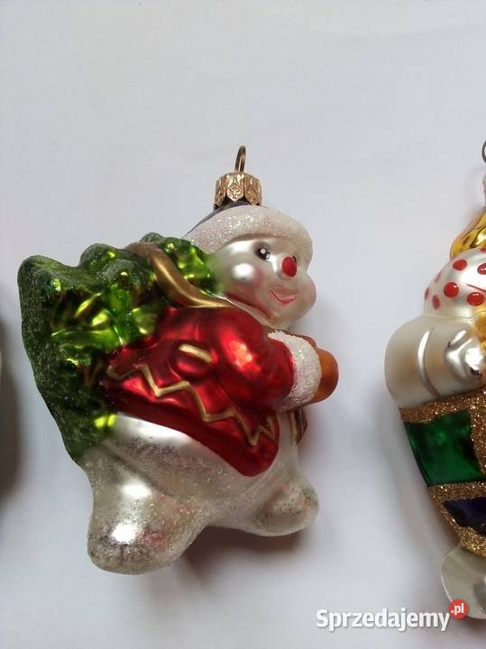 zestaw czterech szklanych bombek vintage