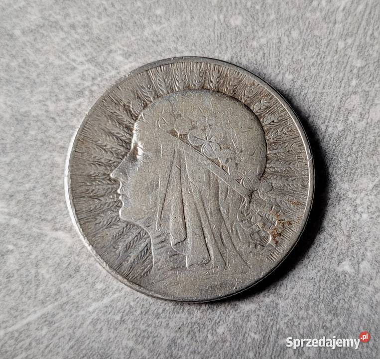 194 POLSKA II RP srebro 5 Złotych 1933 r Głowa łódzkie Wola Kruszyńska