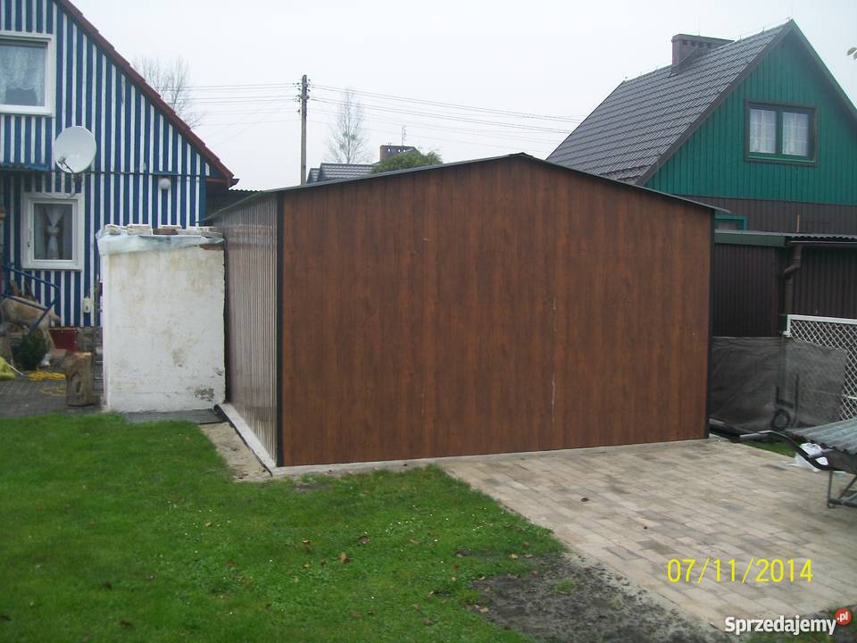 garaż blaszany 6x4 4x6 orzech złoty dąb małopolskie Limanowa