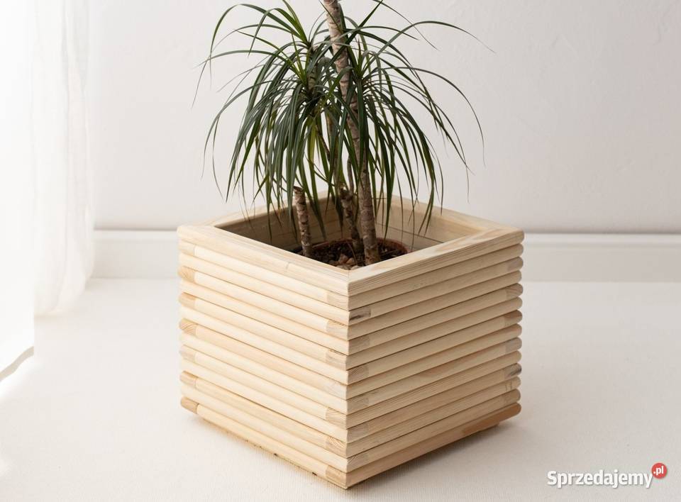 Donica, osłona 3D drewniana sosnowa DUŻA (profil półokrągły)