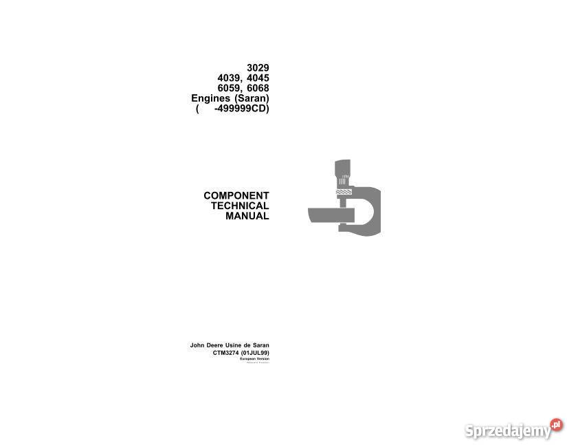 JOHN DEERE 3029 4039 4045 6059 6068 silnik inst Kielce