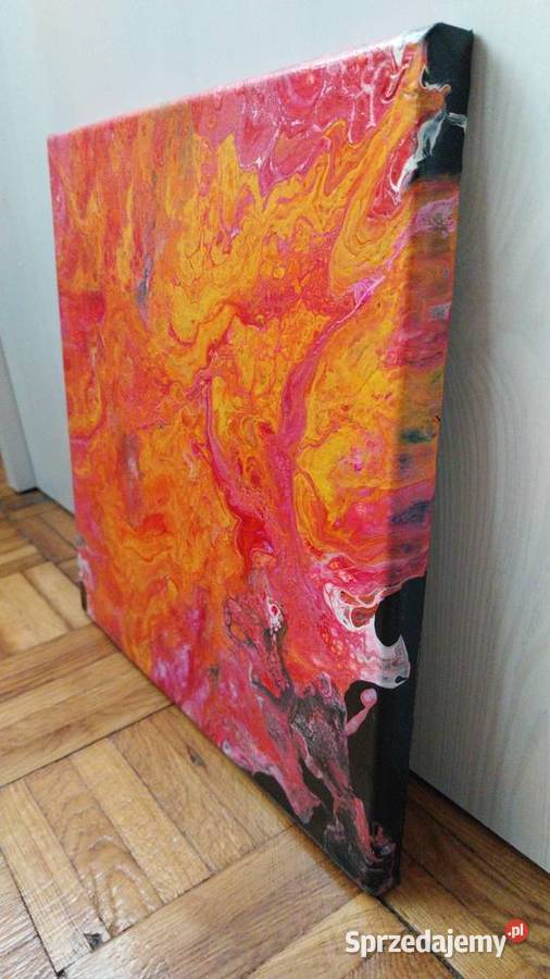 Zimny Ogień obraz pouring akrylowy 3030 199 mazowieckie Ciechanów
