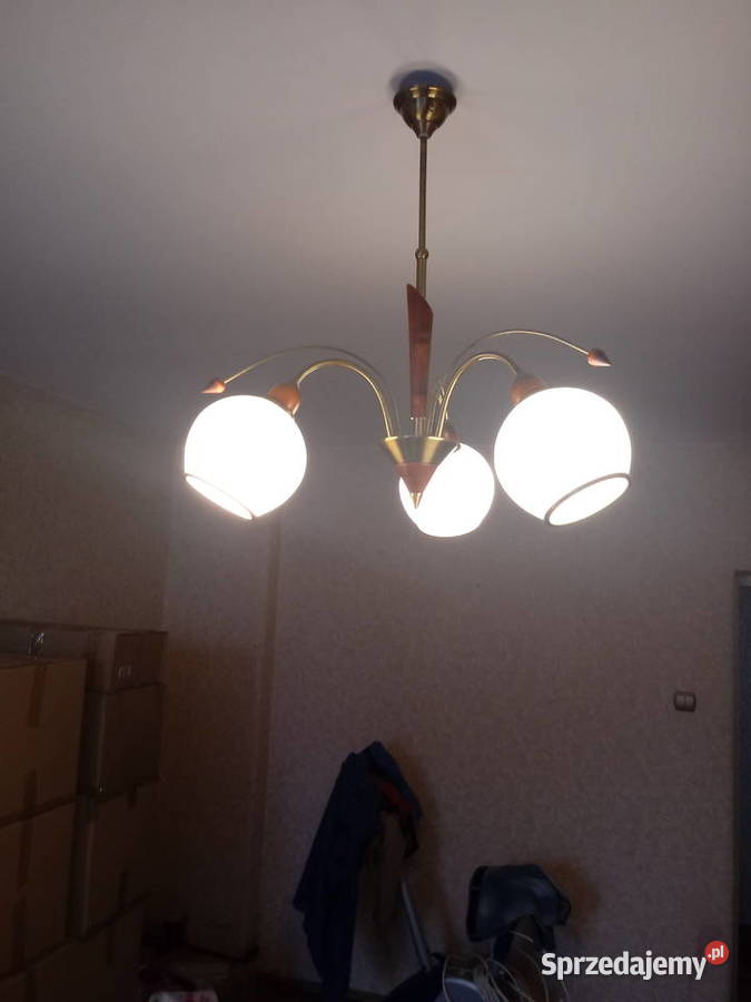 lampa żyrandol trójramienny i lampa stojąca Kraków