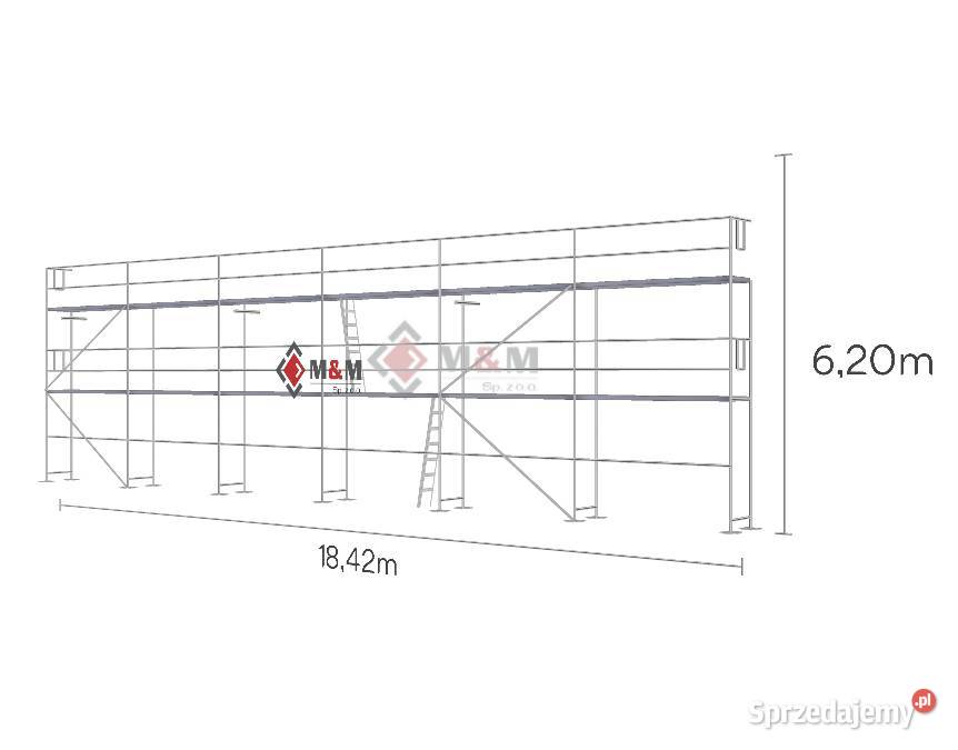 Rusztowanie 11420 m2 używane wymiary 1842x62m Rusztowania