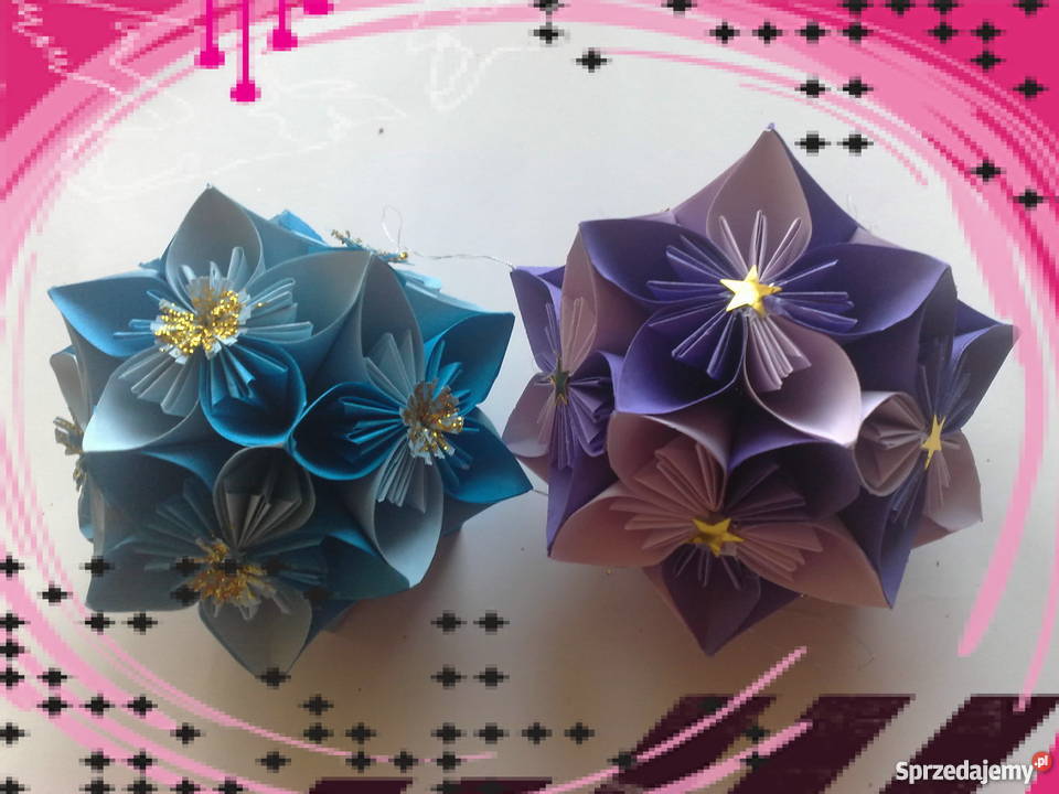 BOMBKI OZDOBY ŚWIĄTECZNE ORIGAMI KOMPLET 6 sprzedam