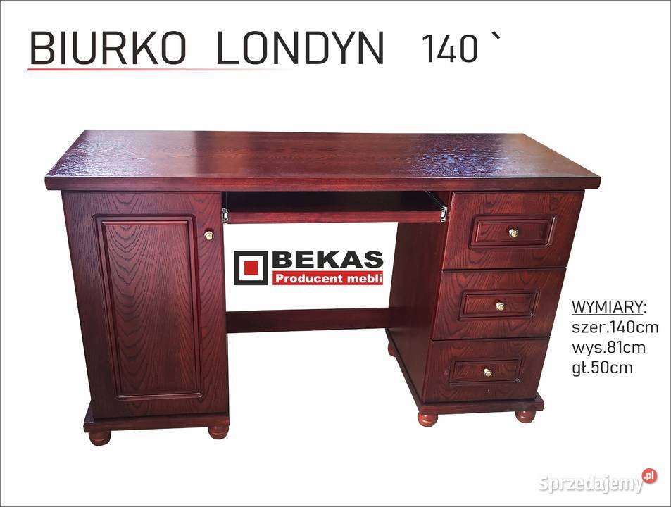 BIURKO 140 LONDYN Orzech Dąb Natural Lakierowany Biurka