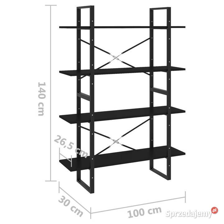 4poziomowy regał na książki czarny 100x30x140 Warszawa