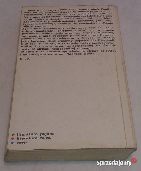 Hemingway 49 opowiadań PIW Książka Czeladź sprzedam