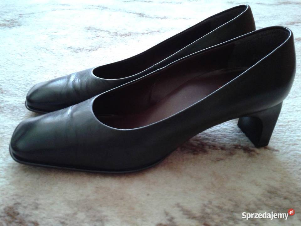 Skórzane czarne czółenka Lubin sprzedam