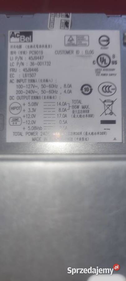 Zasilacz AcBel PC9019 Lenovo ThinkCentre Poznań