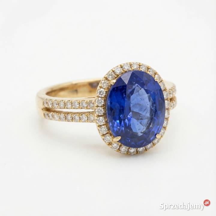Cudowny złoty pierścionek 18K z szafirem i zachodniopomorskie Szczecin sprzedam