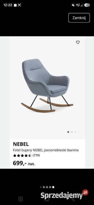 Fotel bujany jasnoniebieski Jaktorów-Kolonia