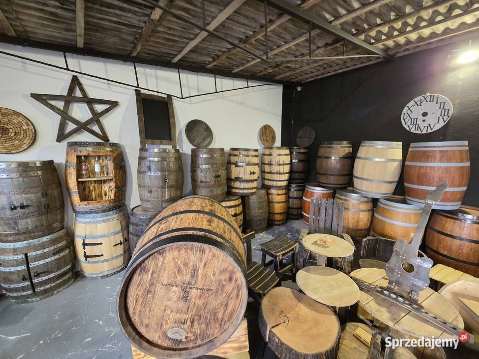 Ozdobne beczki dębowe 200L Whiskey ogród dom Tczew