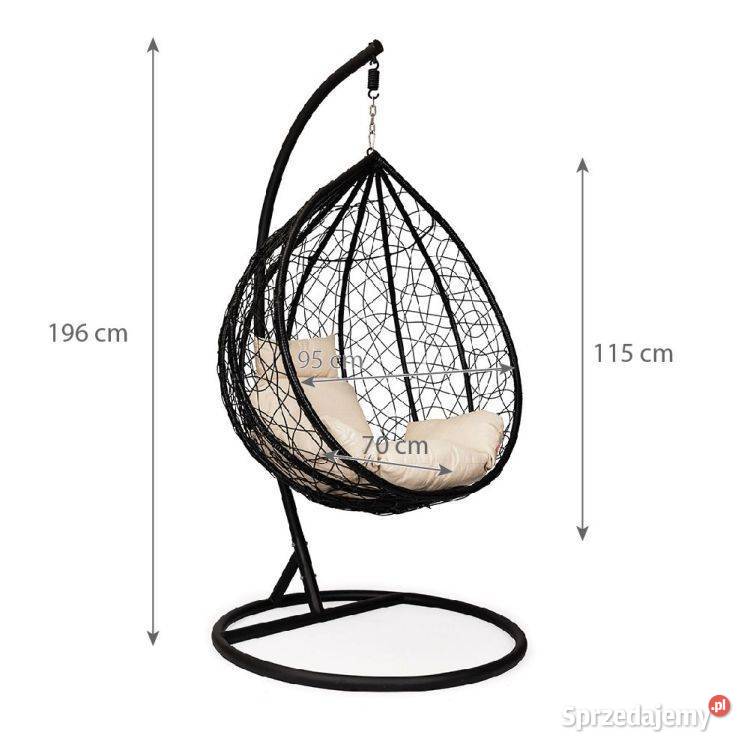 Wiszący kosz huśtawka ogrodowa kokon czarny Bielsk Podlaski sprzedam