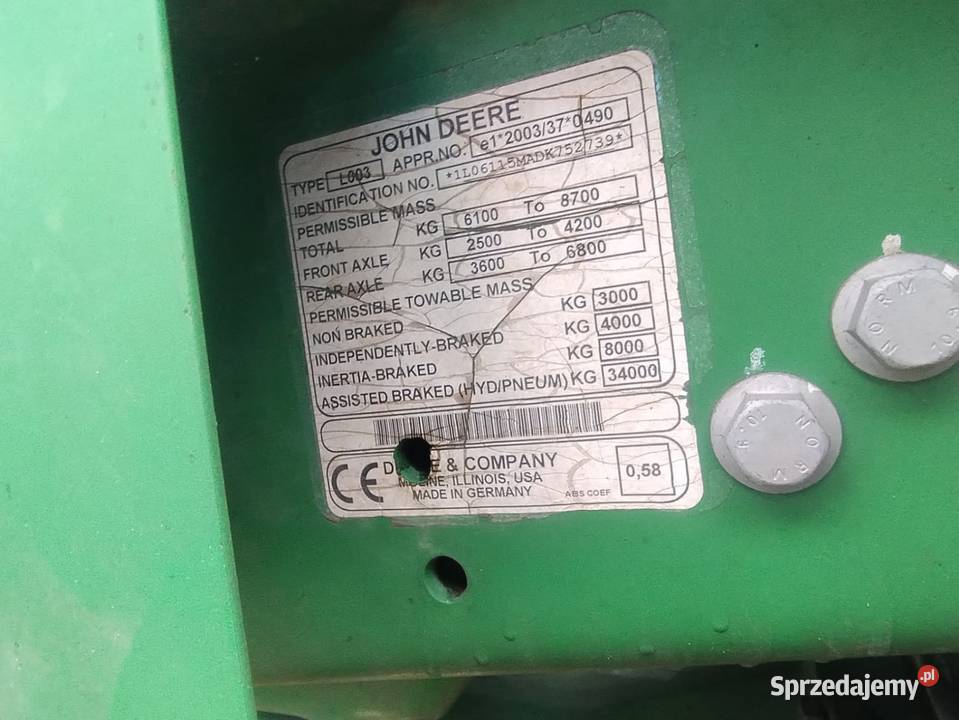 John Deere 6115M z ładowaczem zachodniopomorskie Koszalin