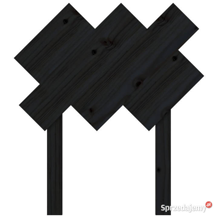 Wezgłowie łóżka czarne 725x3x81 lite drewno