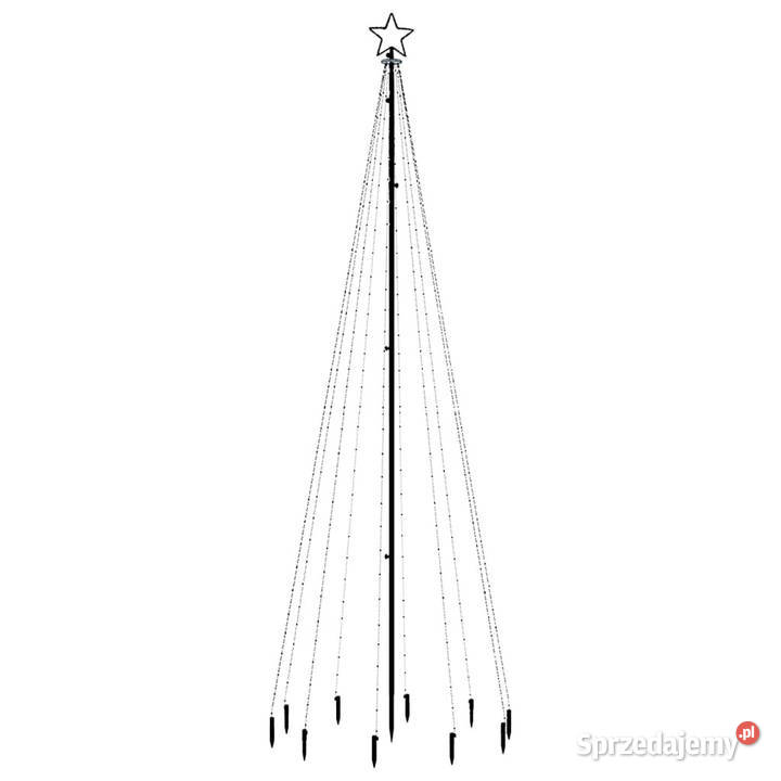 Choinka z kołkiem gruntowym 310 niebieskich LED