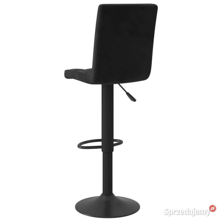 Stołek barowy czarny obity aksamitem WM335749 Krzesła Warszawa
