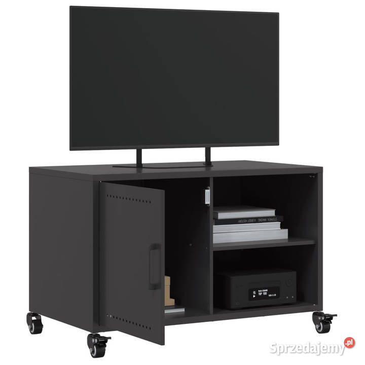 Szafka RTV czarna 68x39x435 stal WM846668 Warszawa