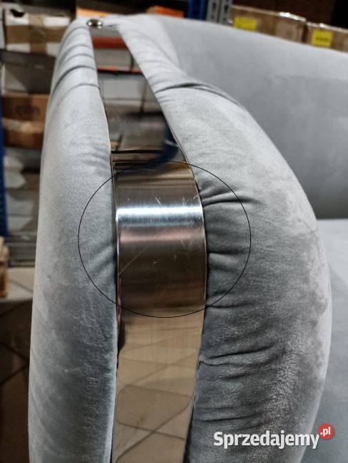 Sofa MADONNA Plisowana Szara Srebrna 3 os 75cm