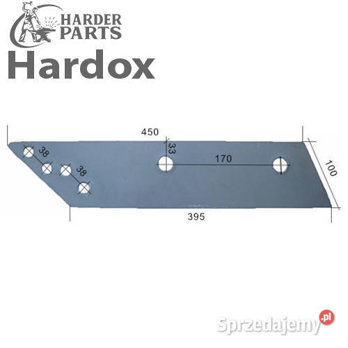 Płoza długa HARDOX 737559L d części do pługa Suwałki