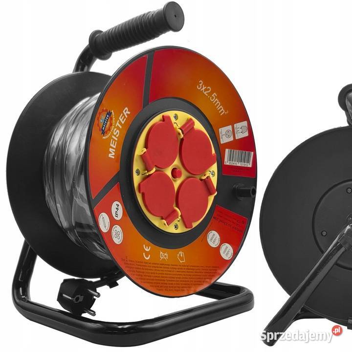 Przedłużacz na metalowym bębnie 50 m Przedłużacze Szczecin
