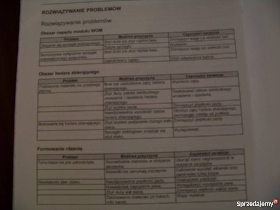 Instrukcja obsługi prasa holland BR 7070BR 750 kujawsko-pomorskie Lubień Kujawski