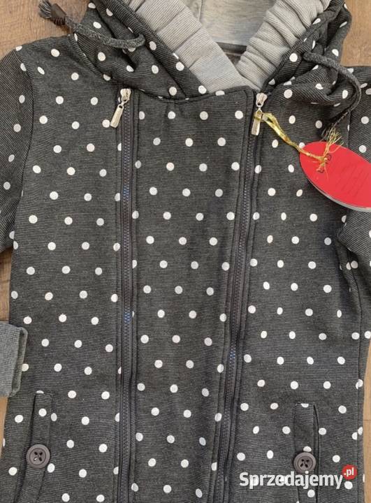 Bluza damska z kapturem S M bluza w kropki szary/srebrny mazowieckie Wyszków sprzedam