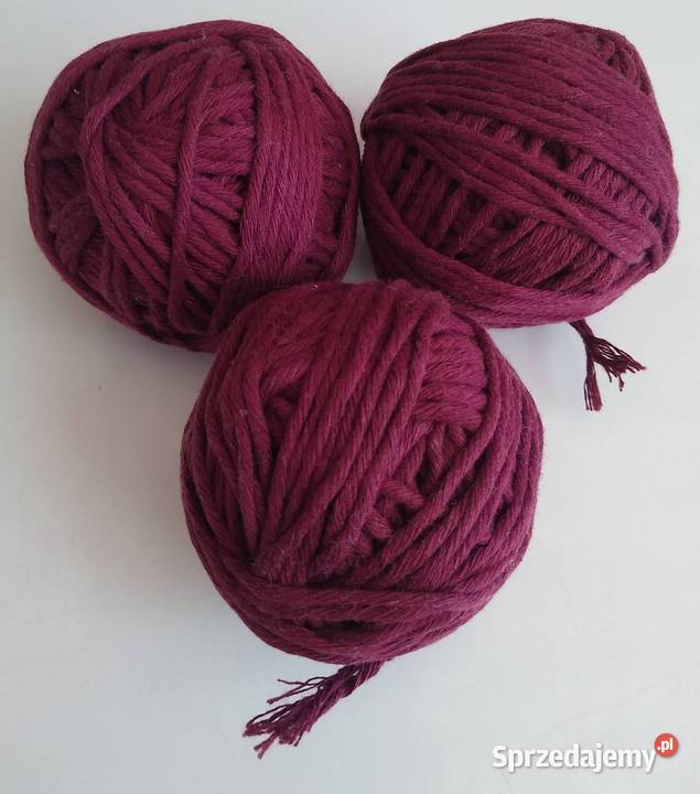 Sznurek bawełniany Burgund Śliwka 193 gramy 2 mm pomorskie Gdańsk sprzedam