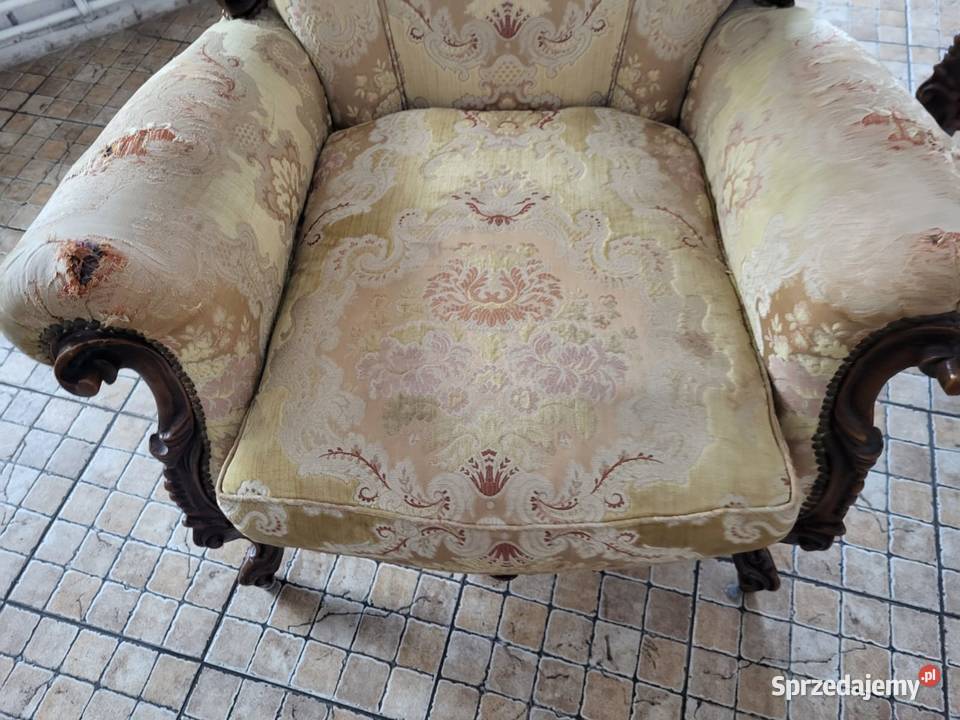 Wypoczynek sofa z dwoma fotelami piękny antyczny Rybnik