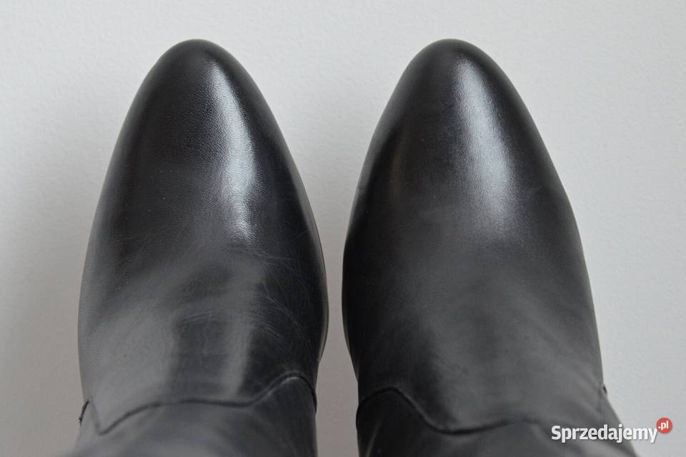 MUSZKIETERKI kozaki szpilki kolano San Marina skóra