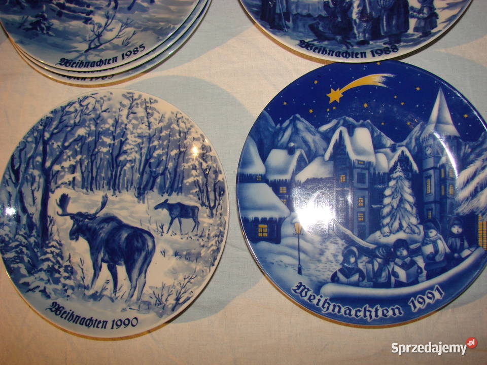 kobaltowy talerz świąteczny