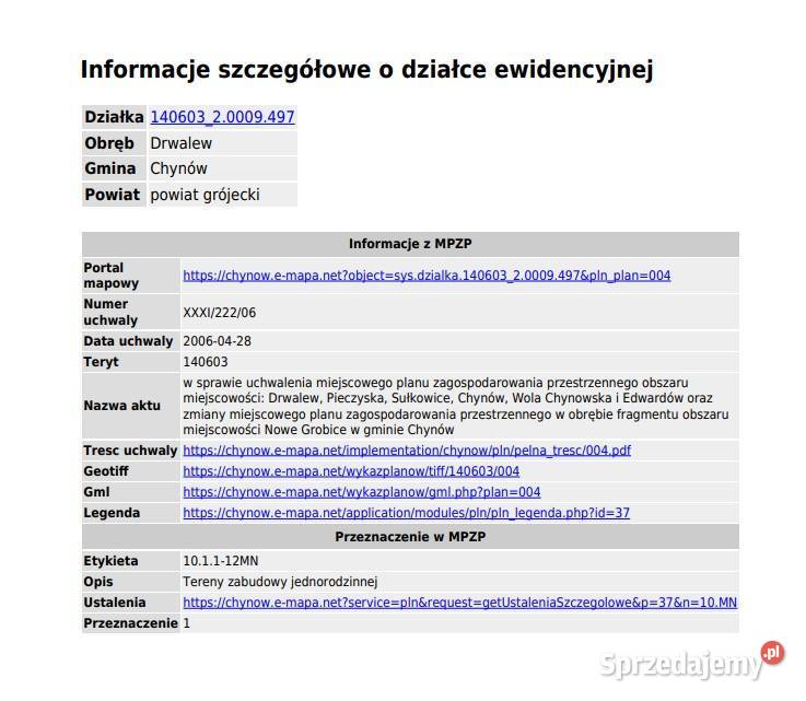 Urokliwa działka budowlana 800 m w otulinie lasu Warszawa sprzedam