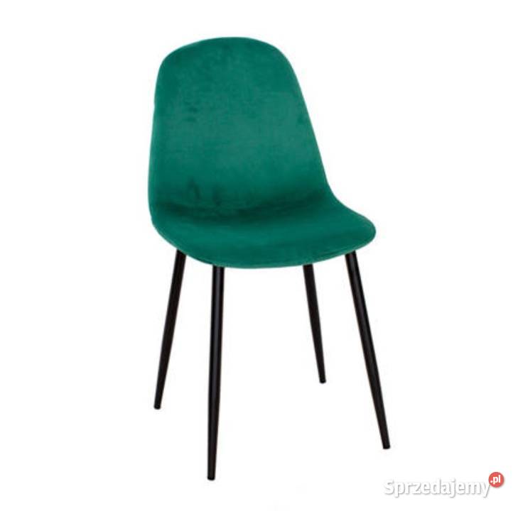 Krzesło zielone welur czarne nóżki