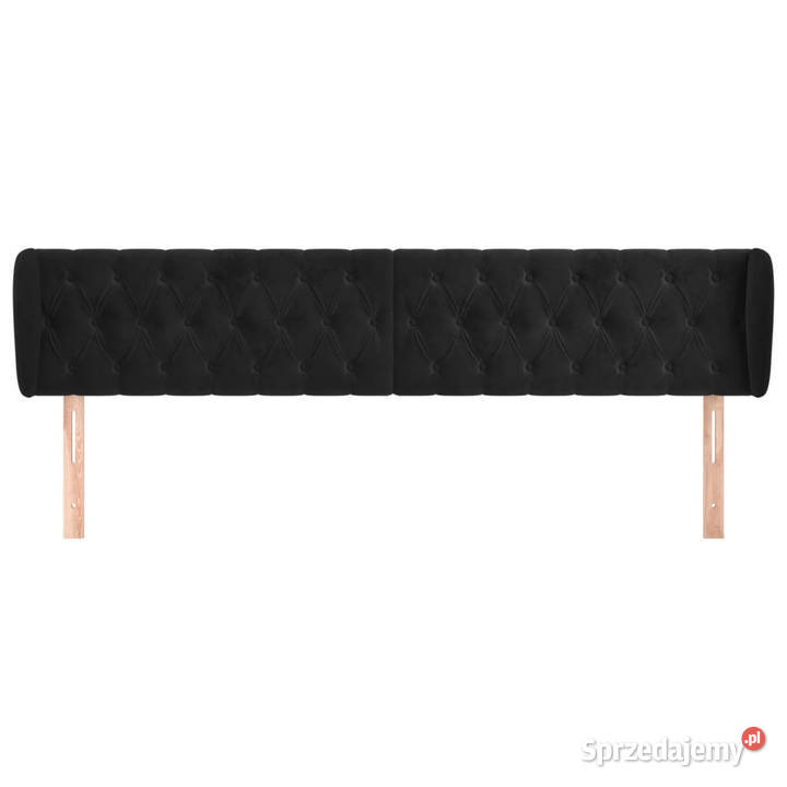 Zagłówek uszak czarny 203x23x7888 aksamitny Warszawa