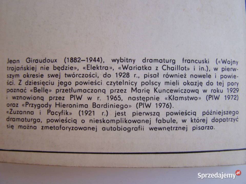 Zuzanna i Pacyfik Jean Giraudoux Proza i poezja