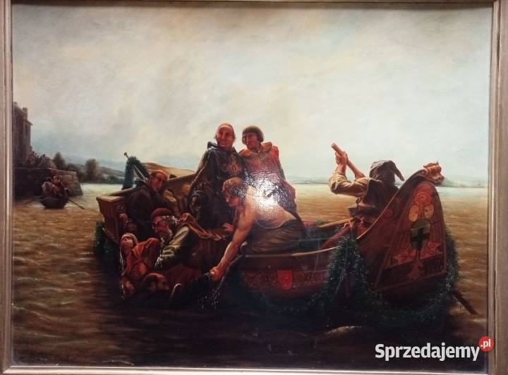 Obraz alegoria Św Inkwizycja Akademizm olej na Grójec
