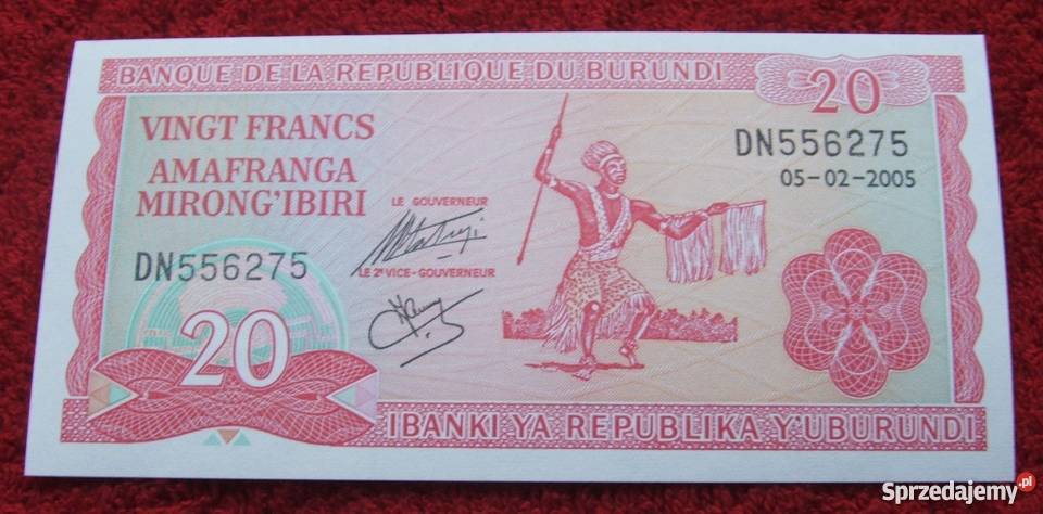 BURUNDI 20 FRANCS WOJOWNIK Kolekcjonerski Katowice sprzedam