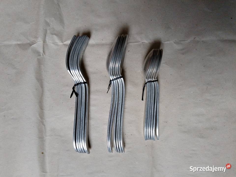 Zestaw sztućców aluminiowych LEFANA PRL śląskie Pszczyna