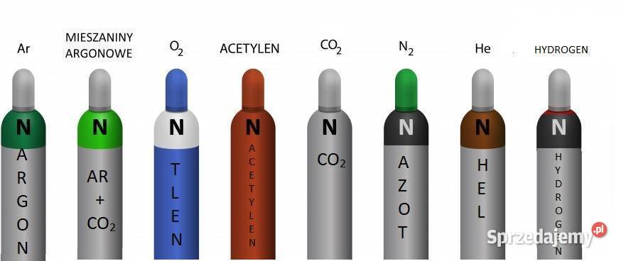 Gazy techniczne tlen acetylen mix argon azot CO2 Mokre