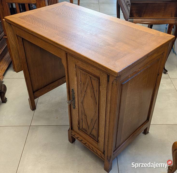 Piękne dębowe nieduże biurko z rozkładanym Dąbrowa Górnicza
