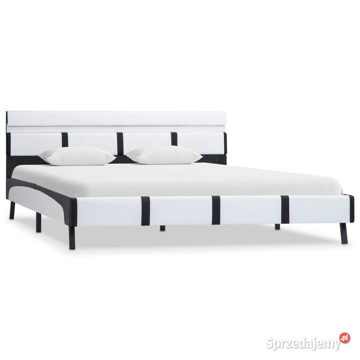 Rama łóżka z LED biała sztuczna skóra 120 x 200 Warszawa