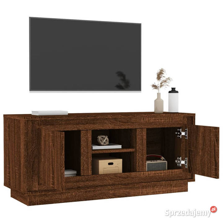 Szafka pod TV brązowy dąb 102x35x45 materiał RTV mazowieckie Warszawa