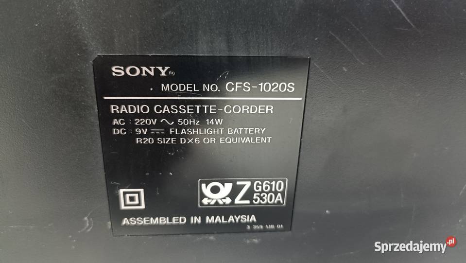SONY CFS1020S Radiomagnetofon przenośny Poznań sprzedam