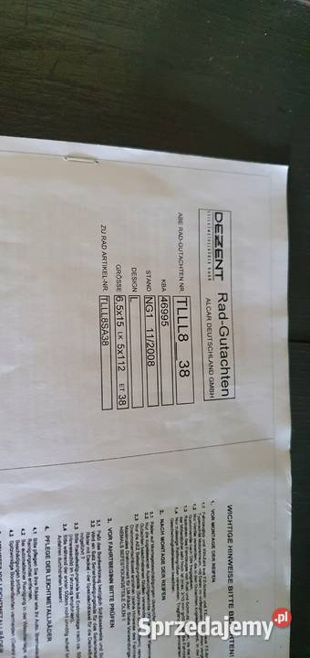 KBA 46995 dezent 5x112 et38 65j15 sztuka Samochodowe