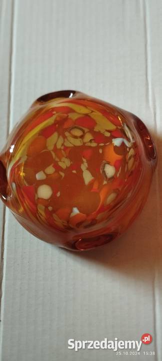 Stara szklana popielniczka z lanego szkła Gliwice sprzedam