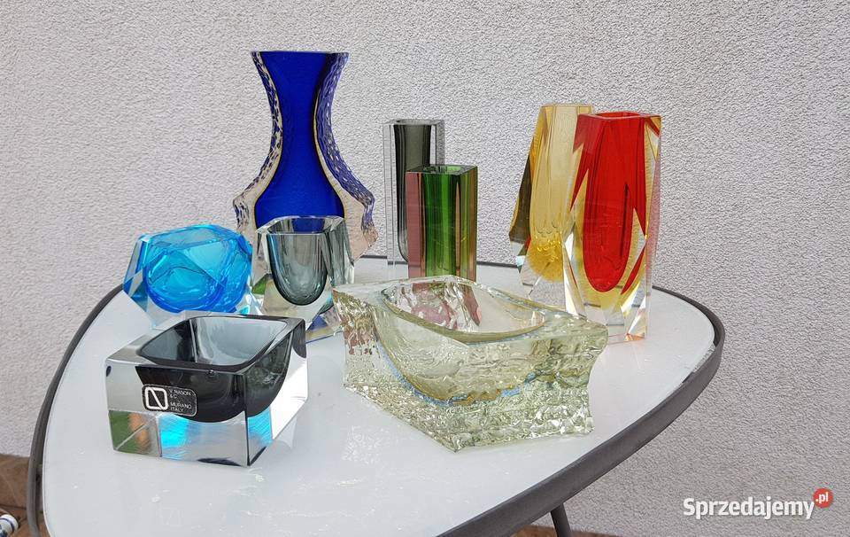murano sommerso włoskie szkło wazony Myszków sprzedam