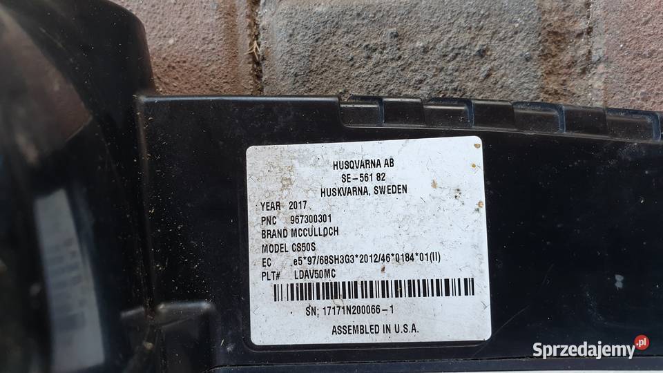 Piła spalinowa McCulloch CS50S podkarpackie Sędziszów Małopolski sprzedam